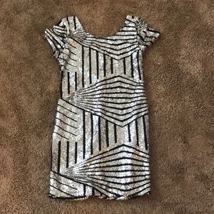 Silver and black body dress